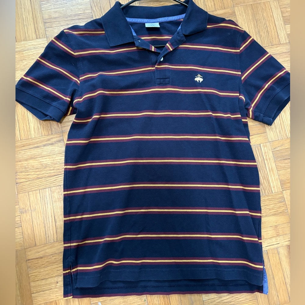 Navy Striped Brooks Brothers Polo Shirt